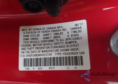 2017 Honda Civic Lx-P from USA, damaged, VIN 2HGFC4B04HH312143